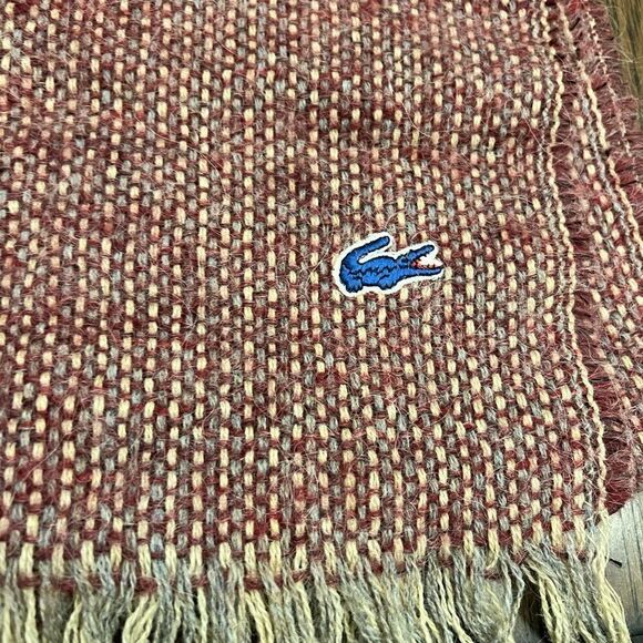 Lacoste wool plaid unisex scarf. - Picture 4 of 5